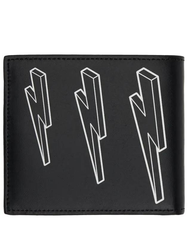 Men's Lightning Bolt Half Wallet Black - NEIL BARRETT - BALAAN 4