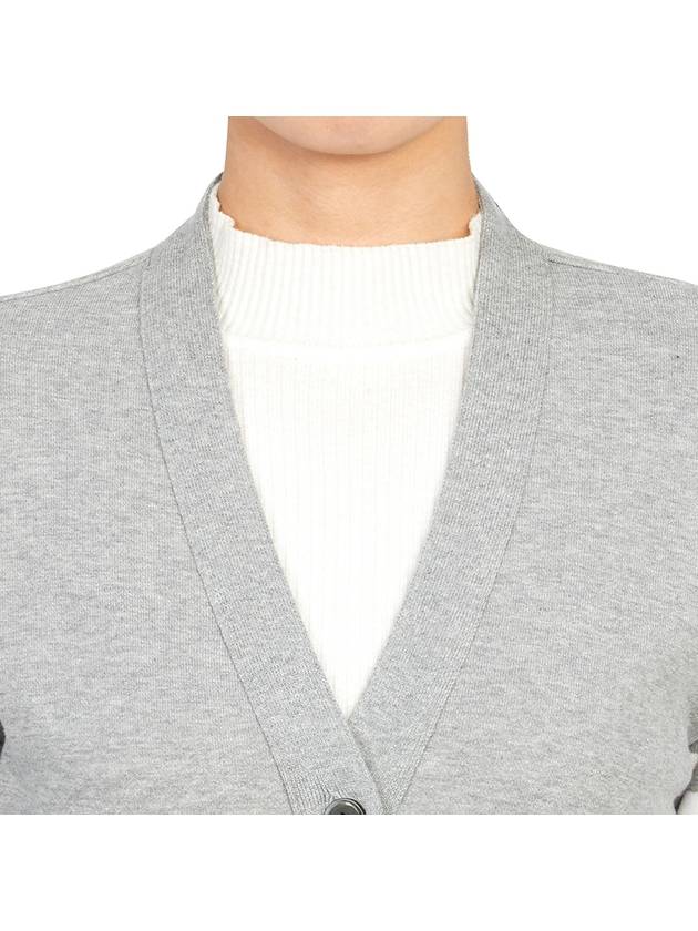 4-Bar Loopback Jersey Cardigan Light Grey - THOM BROWNE - BALAAN 7