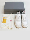 Letterman Panel Lace-Up Low-Top Sneakers White - THOM BROWNE - BALAAN 7