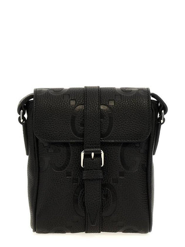 Jumbo GG Small Leather Messenger Bag Black - GUCCI - BALAAN 1