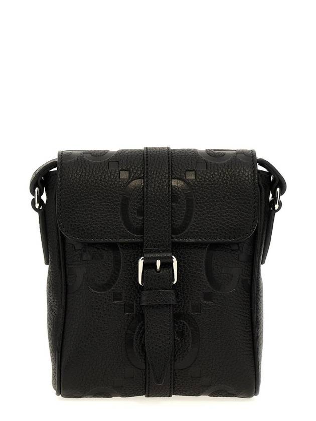 Jumbo GG Small Leather Messenger Bag Black - GUCCI - BALAAN 1