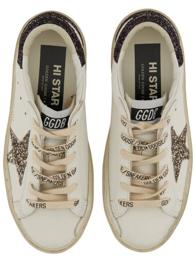 Hi Star Glitter Tab Low Top Sneakers White - GOLDEN GOOSE - BALAAN 7