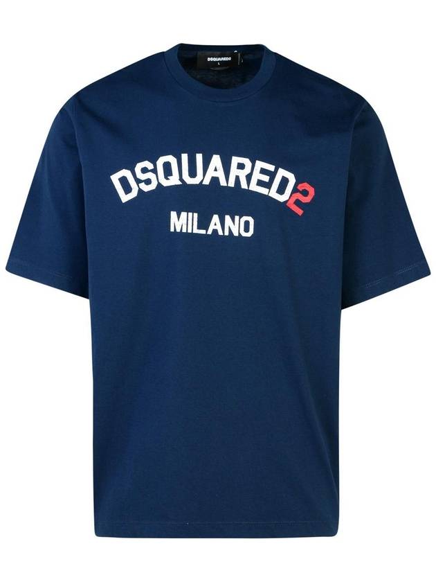 DSQUARED2 'Milan' Navy Cotton T-Shirt - DSQUARED2 - BALAAN 1