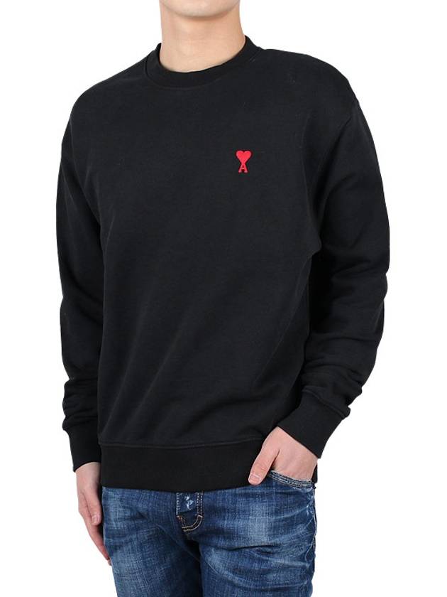 Small Heart Logo Sweatshirt Black - AMI - BALAAN 3