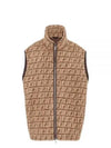 All Over FF Motif High Neck Vest Brown - FENDI - BALAAN 2