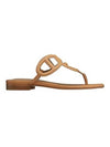 Beach Nappa Leather Sandals Beige - HERMES - BALAAN 1