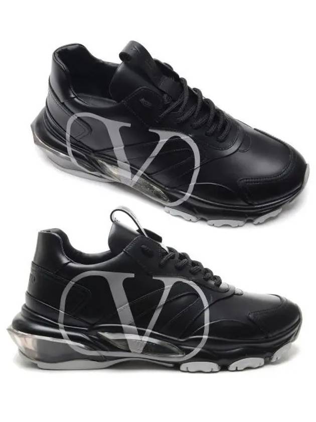 Men's V Logo Bounce Low Top Sneakers Black - VALENTINO - BALAAN 2