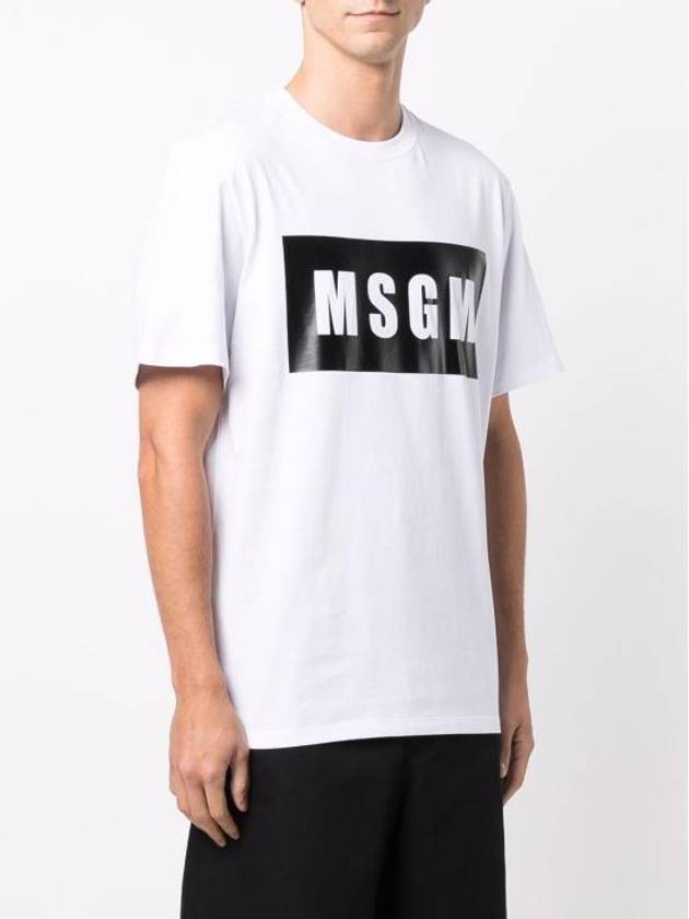 Box Logo Short Sleeve T-Shirt White - MSGM - BALAAN 4