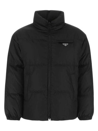 Medium-Length Re-Nylon Reversible Down Padded Jacket Black - PRADA - BALAAN 2