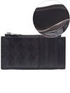 Intrecciato Zipper Card Wallet Dark Brown - BOTTEGA VENETA - BALAAN.