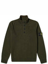 Wappen Wool Blending Half Zip Up Knit Top Olive - STONE ISLAND - BALAAN 2