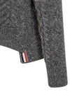 4-Bar Arm Band Knit Cardigan Grey - THOM BROWNE - BALAAN 5