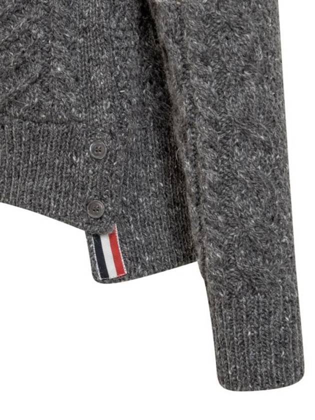 4-Bar Arm Band Knit Cardigan Grey - THOM BROWNE - BALAAN 5