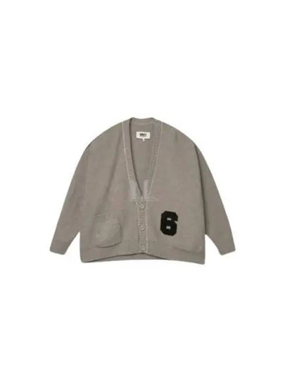 Number Patch Cardigan Grey Melange - MAISON MARGIELA - BALAAN 2