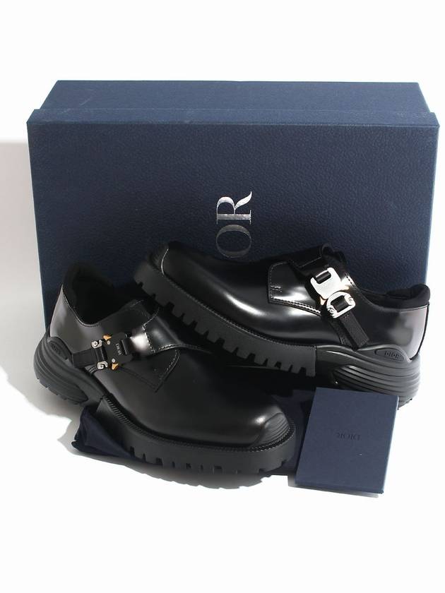 Buckle Detail Leather Monk Derby Black - DIOR - BALAAN 8