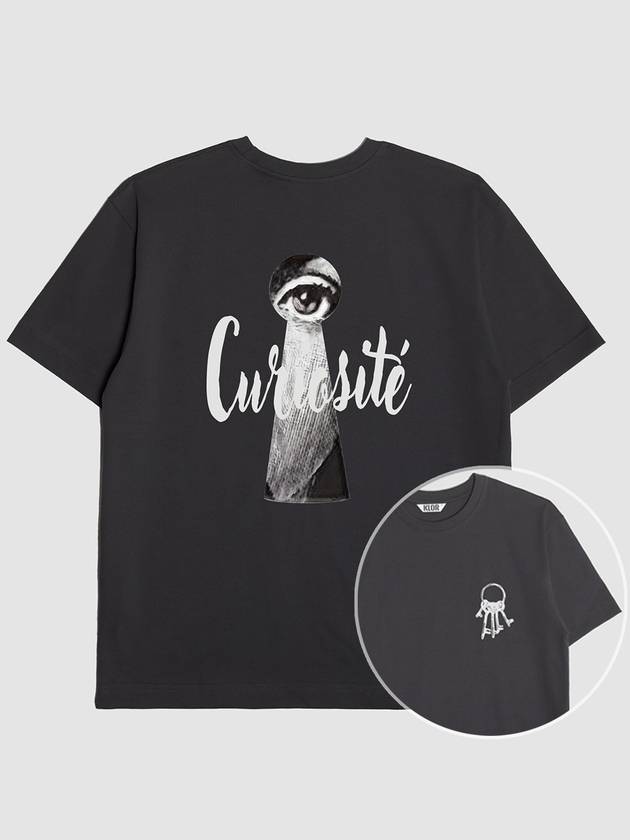 UNISEX Curiosity Graphic Short Sleeve T Shirt CHARCOAL - KLOR - BALAAN 1