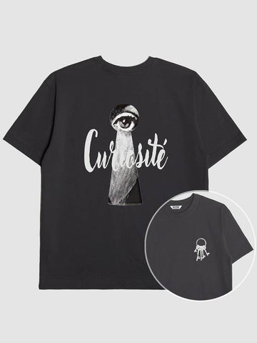 Curiosite Graphic Short Sleeve T-Shirt Charcoal - KLOR - BALAAN 1