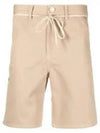 Logo Patch Cotton Cargo Shorts Beige - MARNI - BALAAN 2