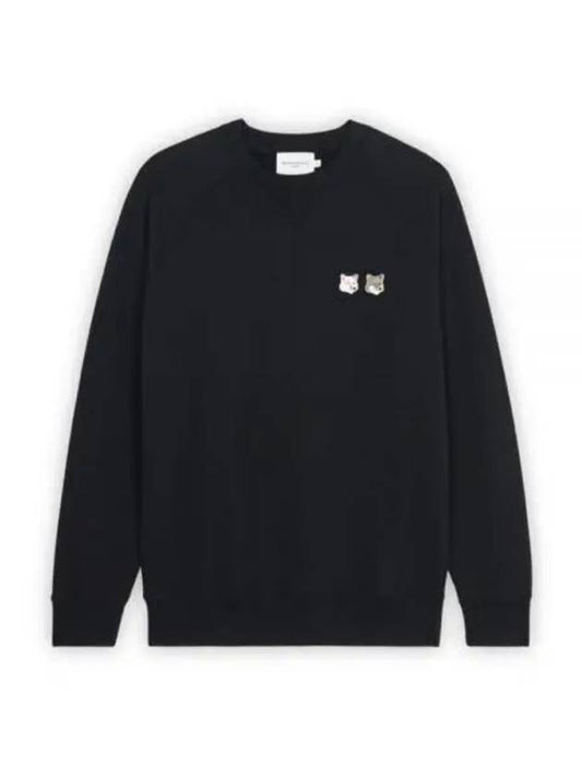 Monochrome Fox Head Patch Classic Sweatshirt Black - MAISON KITSUNE - BALAAN 2