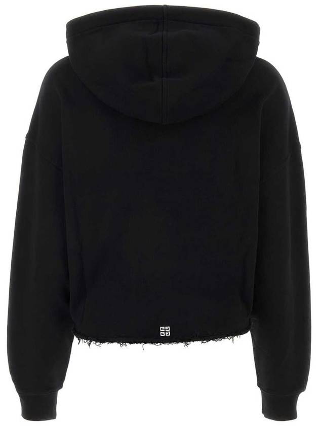 Women's Archetype Crop Fleece Hoodie Black - GIVENCHY - BALAAN 3