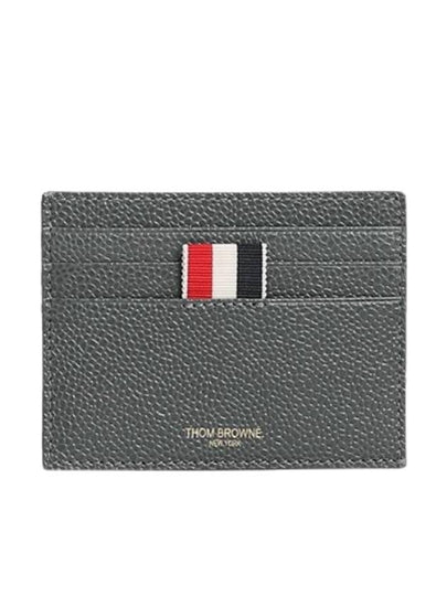 Pebble Grain Leather Stripe Note Compartment Card Wallet Dark Grey - THOM BROWNE - BALAAN 2