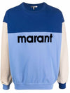 Afton Logo Cotton Sweatshirt Blue - ISABEL MARANT - BALAAN 1