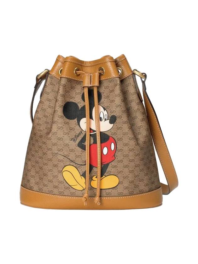 GG Disney Mickey Small Bucket Bag Brown - GUCCI - BALAAN 1