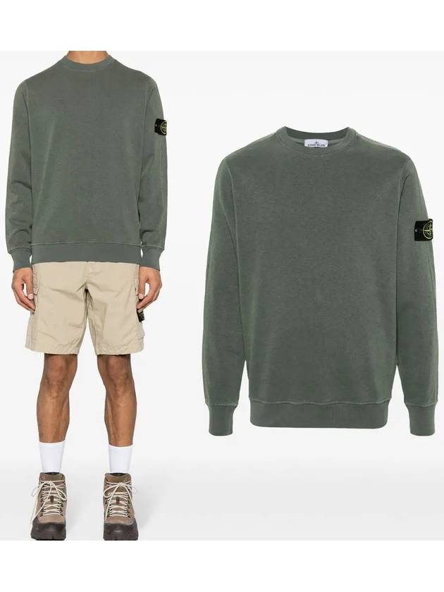 Logo Patch Crew Neck Sweatshirt Musk - STONE ISLAND - BALAAN 2