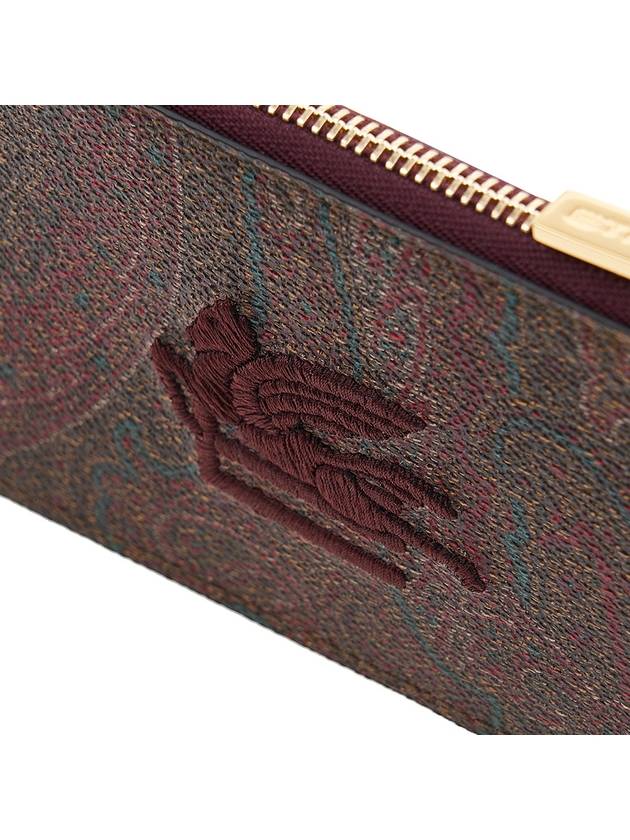 Embroidered Logo Paisley Card Wallet Brown - ETRO - BALAAN 7