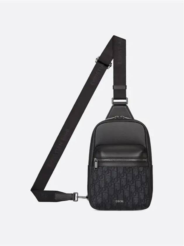 Rider 2.0 Oblique Jacquard Sling Bag Black - DIOR - BALAAN 4