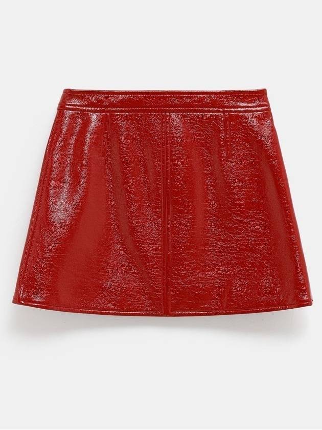 Women s Vinyl Mini A Line Skirt Red - COURREGES - BALAAN 3