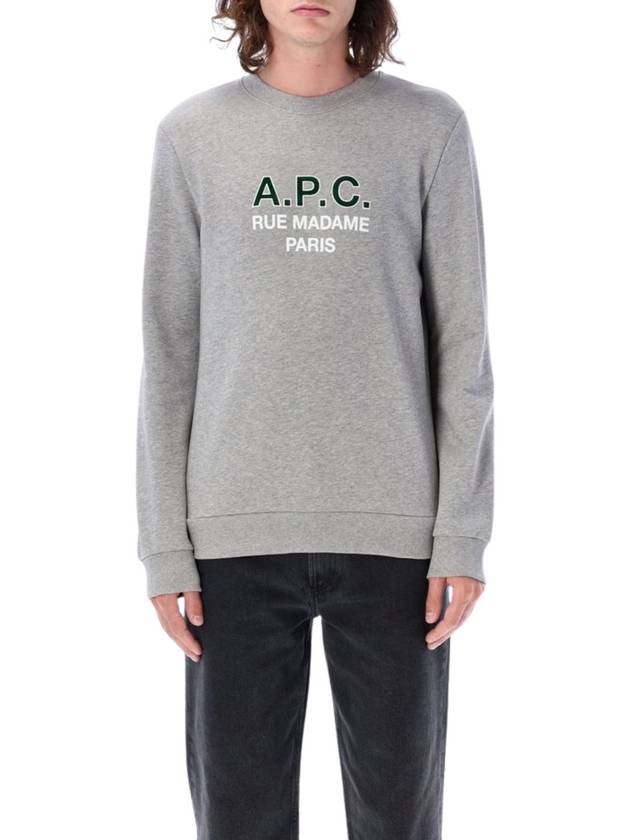 Logo Print Cotton Sweatshirt Heather Grey - A.P.C. - BALAAN 2