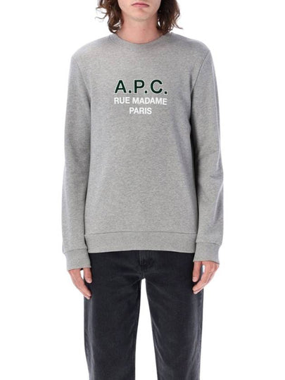 Logo Print Cotton Sweatshirt Heather Grey - A.P.C. - BALAAN 2