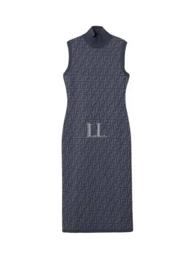 FF motif sleeveless midi dress blue - FENDI - BALAAN 2