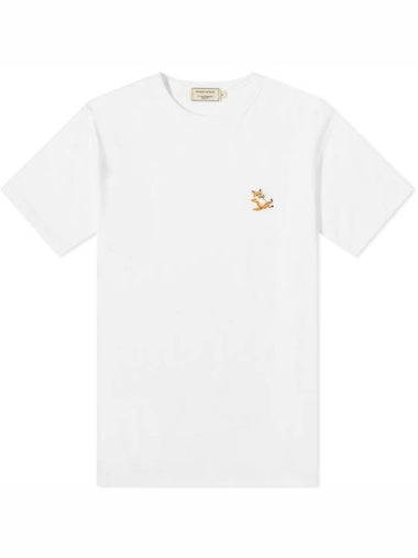 Chillax Fox Patch Classic Short Sleeve T-Shirt White - MAISON KITSUNE - BALAAN 1