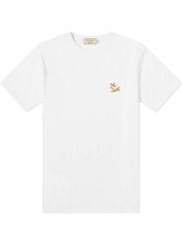 Chillax Fox Patch Classic Short Sleeve T-Shirt White - MAISON KITSUNE - BALAAN 1