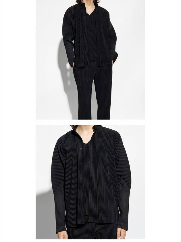 Pleated Stand Up Collar Long Sleeve Shirt Black - ISSEY MIYAKE - BALAAN 5