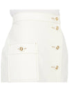 Women's Cotton Canvas Wrap H-Line Skirt White - GUCCI - BALAAN.