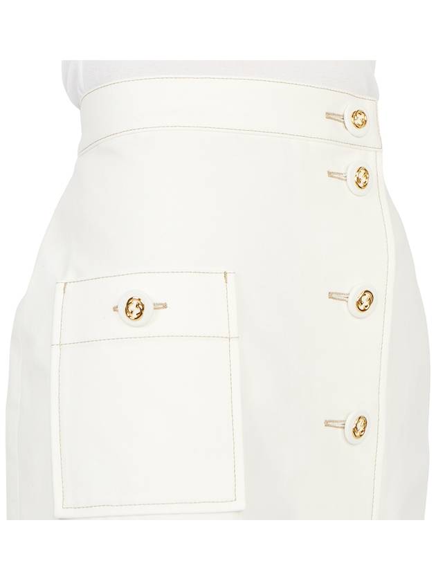 Women's Cotton Long A-Line Skirt White - GUCCI - BALAAN 10