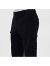 Men's Zipper Pocket Cargo Straight Pants Black - CP COMPANY - BALAAN.