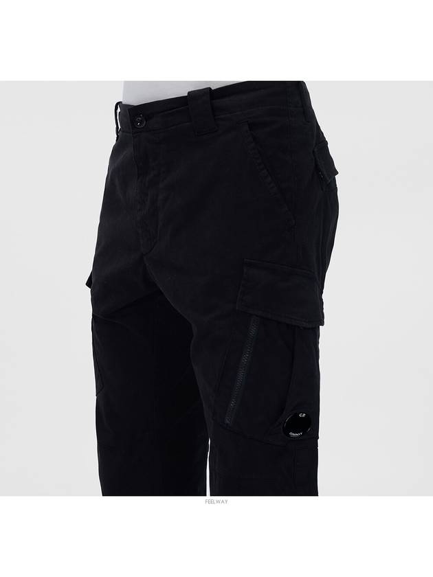 Men's Zipper Pocket Cargo Straight Pants Black - CP COMPANY - BALAAN 6