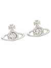 Nano Solitaire Crystal Earrings Silver - VIVIENNE WESTWOOD - BALAAN 2