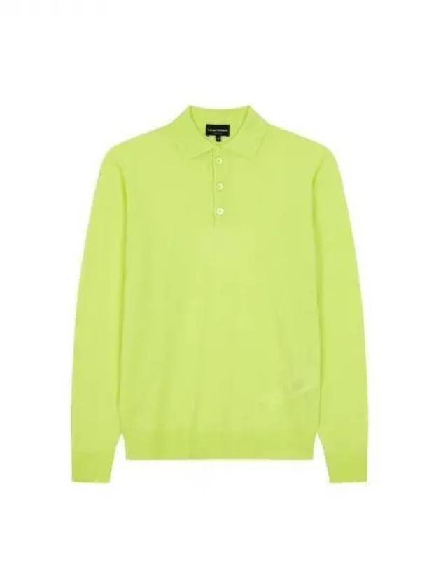 Men s Mini Eagle Logo Collar Knit Neon Yellow 270844 - EMPORIO ARMANI - BALAAN 1