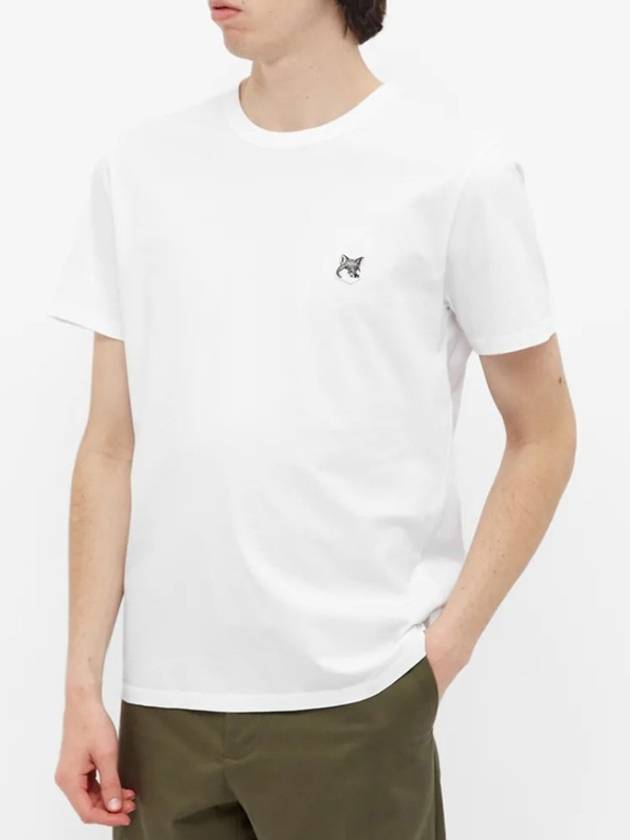 Grey Fox Head Patch Classic Short Sleeve T-Shirt White - MAISON KITSUNE - BALAAN 3