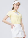 Golf Open Neck Shirt Collar Butter Yellow Short Sleeve T-Shirt DO3222TS03-1 - DOYOUKNOWMC GOLF WEAR - BALAAN 2