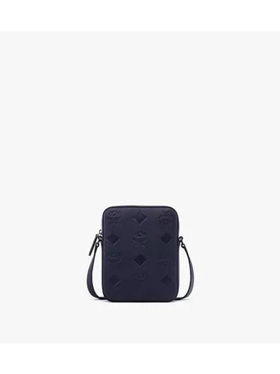 Klassik Maxi Monogram Leather Cross Bag Navy - MCM - BALAAN 2