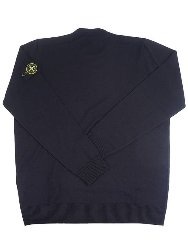 Regular Fit Crew Neck Wool Knit Top Navy - STONE ISLAND - BALAAN 3