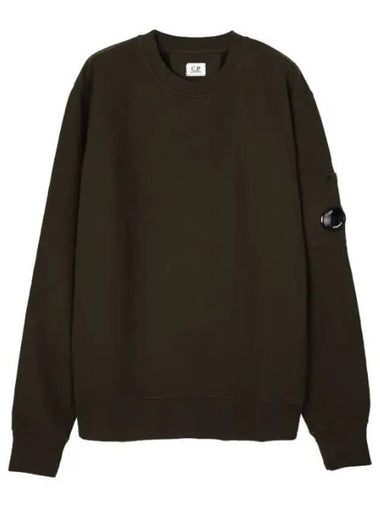 Brushed emerald diagonal fleece sweatshirt - CP COMPANY - BALAAN 1