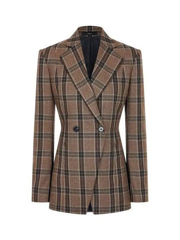 Women s Check Wool No Sheet Double Jacket Brown 270540 - PAUL SMITH - BALAAN 1