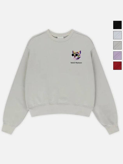 Mini Fancy Kitty Wappen Sweatshirt Greige - LE SOLEIL MATINEE - BALAAN 2